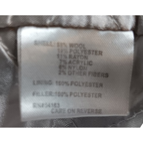 Calvin Klein Women Wool Blend Double Breasted Hooded Peacoat  Charcoal Gray M‎ - Picture 5 of 8